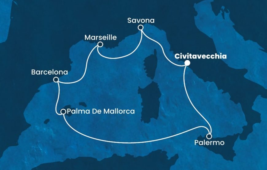 Crociera Mediterraneo Occidentale dal 4 all’11 Aprile 2025